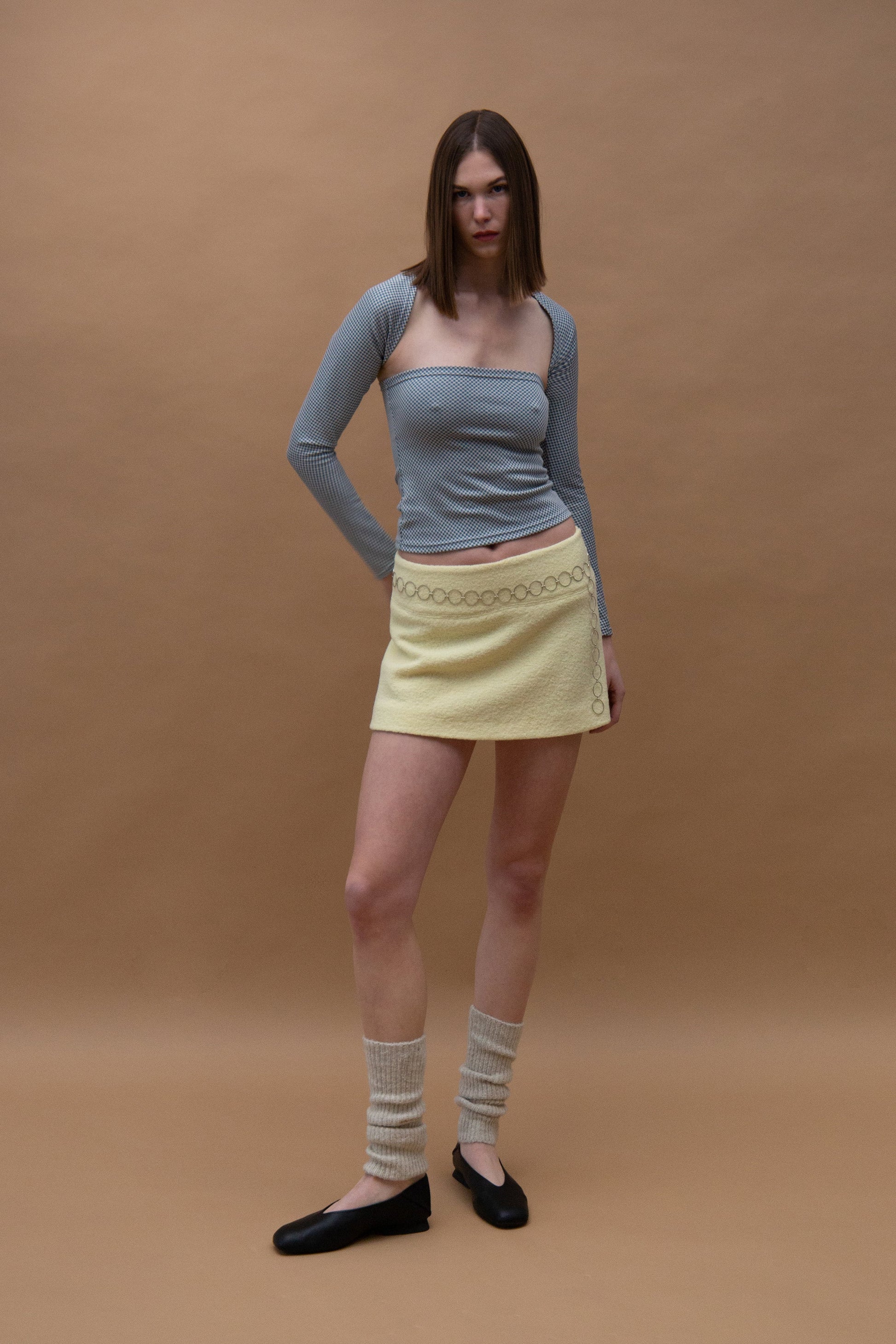 Wool mini skirt Louis Vuitton Yellow size S International in Wool - 35124109